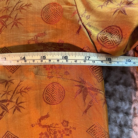 Copper gold shirt/tunic Asian blouse - Picture 4 of 6